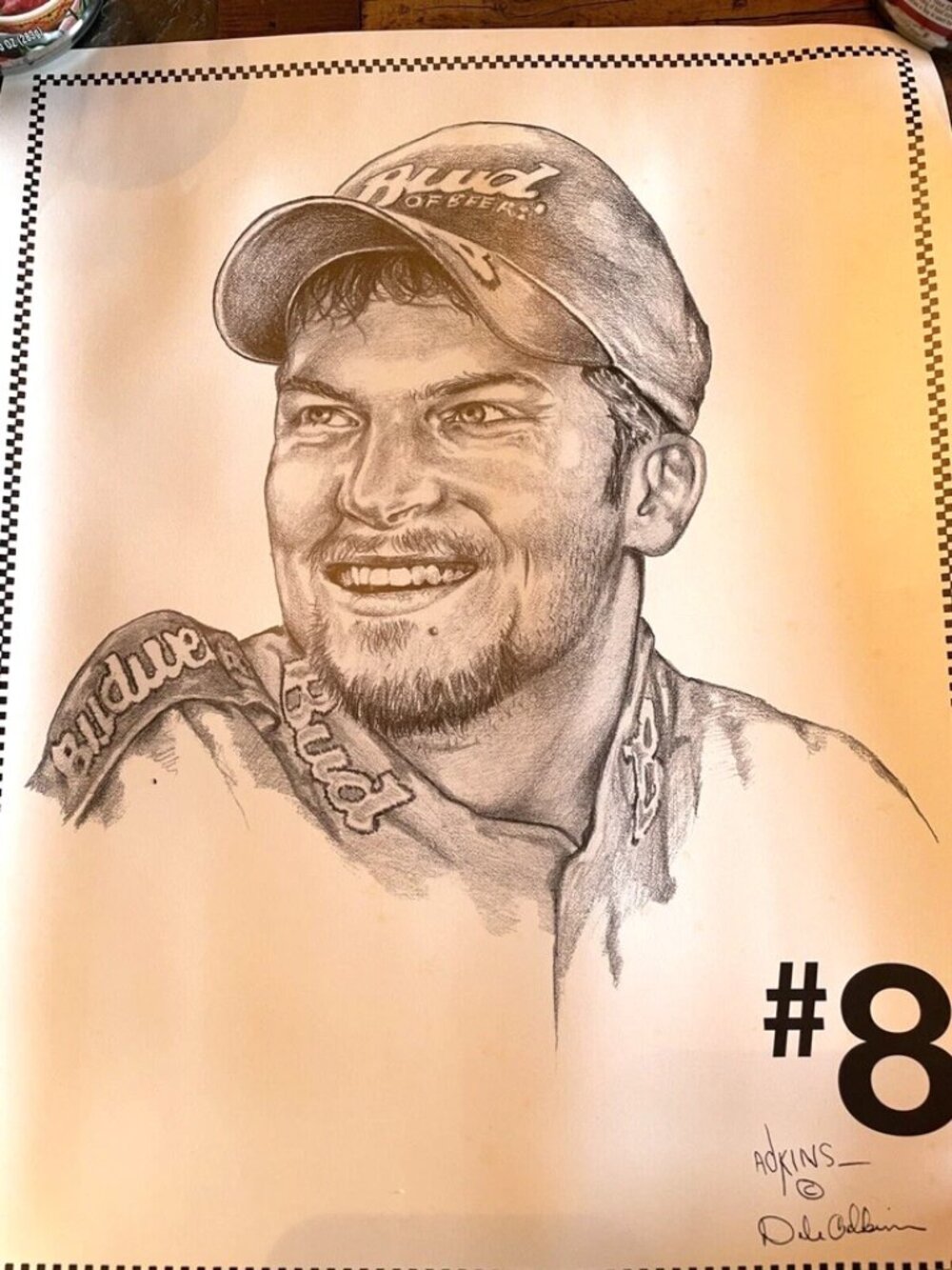 Dale Earnhardt Sr & Dale Earnhardt Jr Poster Set of 2 Dale Adkins Artwork Print